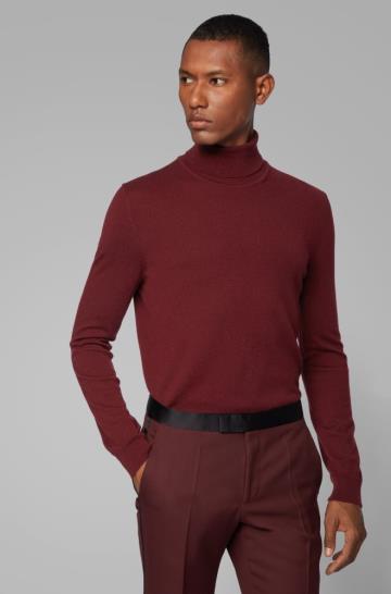 Sweter BOSS Turtleneck Ciemny Czerwone Męskie (Pl22237)
